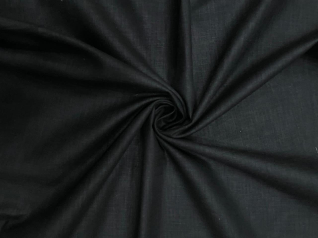 Black Plain Linen Fabric - 40 Lea Kapdashop