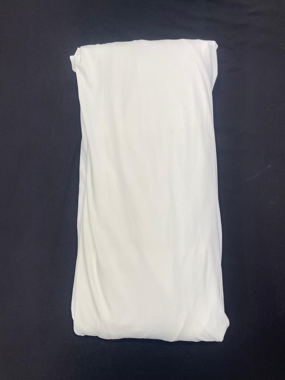 GINZA - White Plain Dyeable Balloon Lycra Dull Fabric (Per Meter - 181) - Kapda Shop