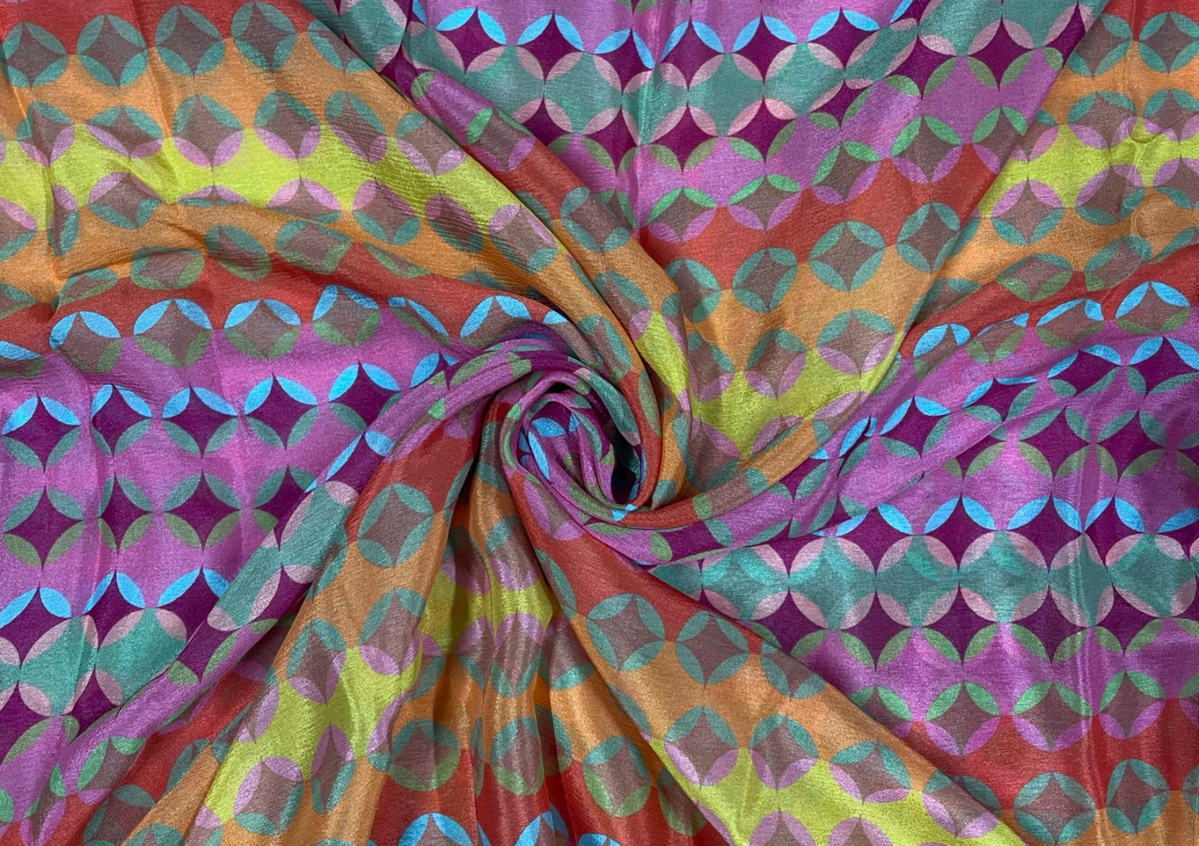 Chiffon Multicolor Geometric