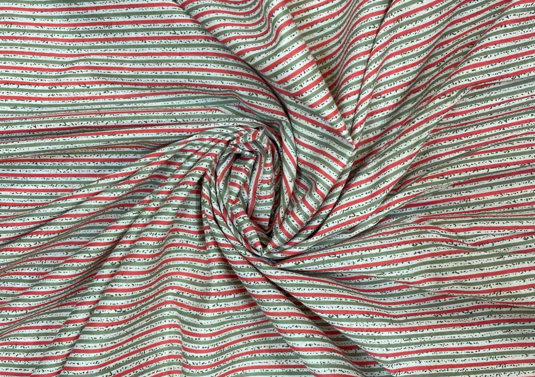 Multicolor Stripes Printed Cotton Cambric Fabric - Kapda Shop