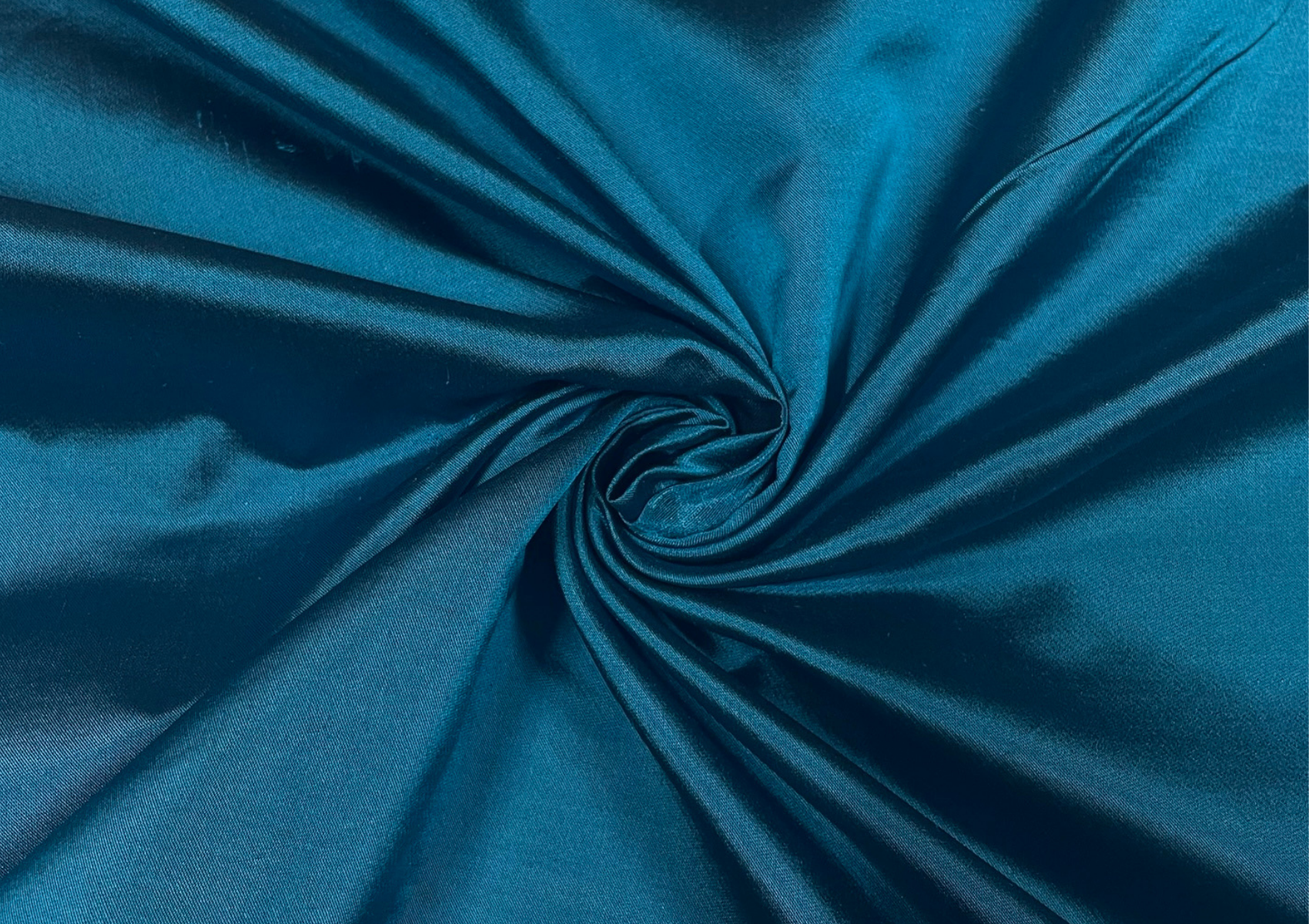 Teal Blue Plain Pure Satin Silk Fabric - Kapda Shop