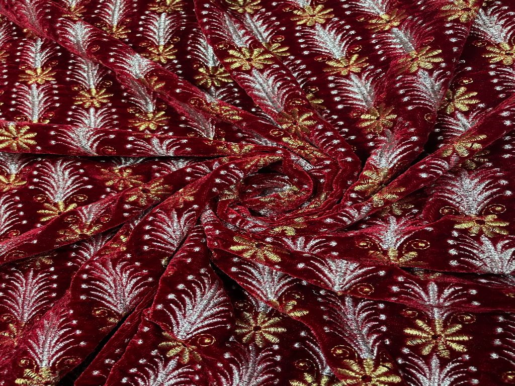 Embroidered Velvet Fabric