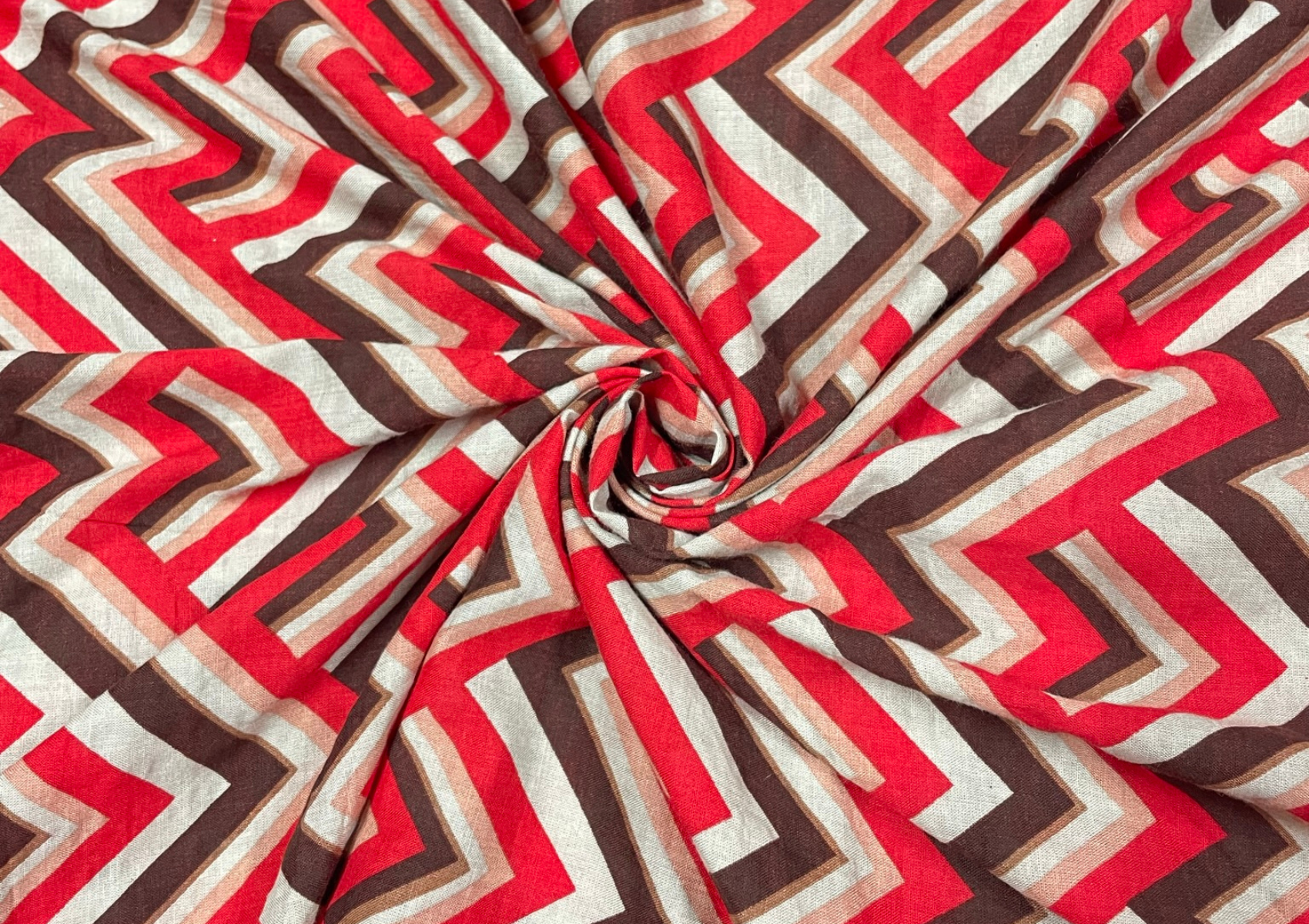 Multicolor Chevron Printed Cotton Fabric - Kapda Shop