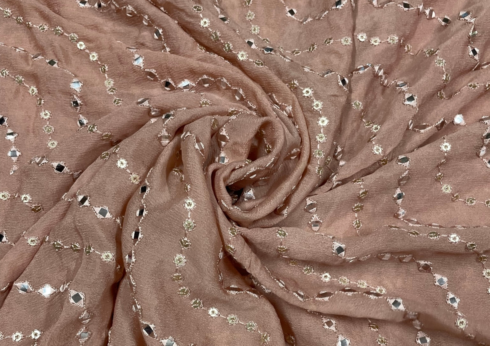 Embroidered Semi Chiffon Fabric