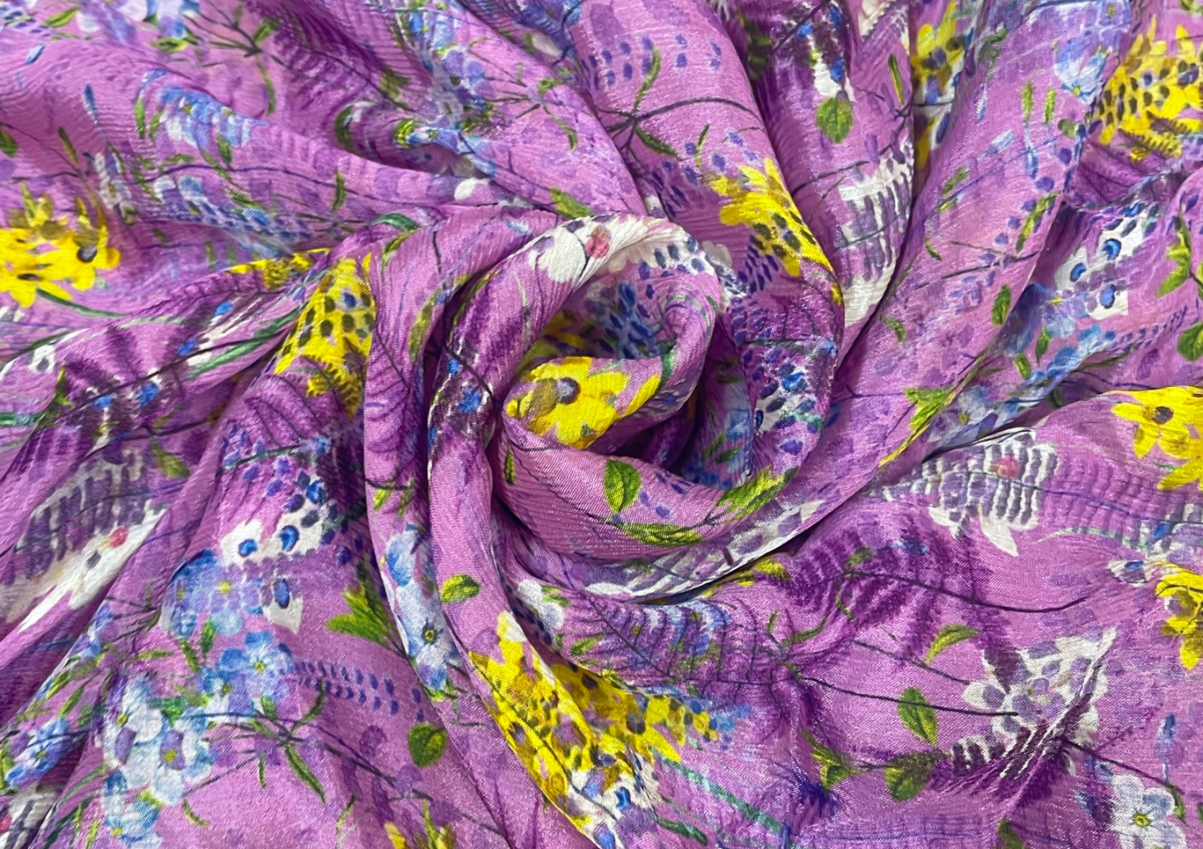 Pink Floral Printed Chiffon Fabric - Kapda Shop