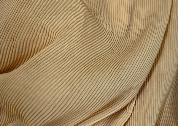 Light Yellow Pleated Georgette Fabric