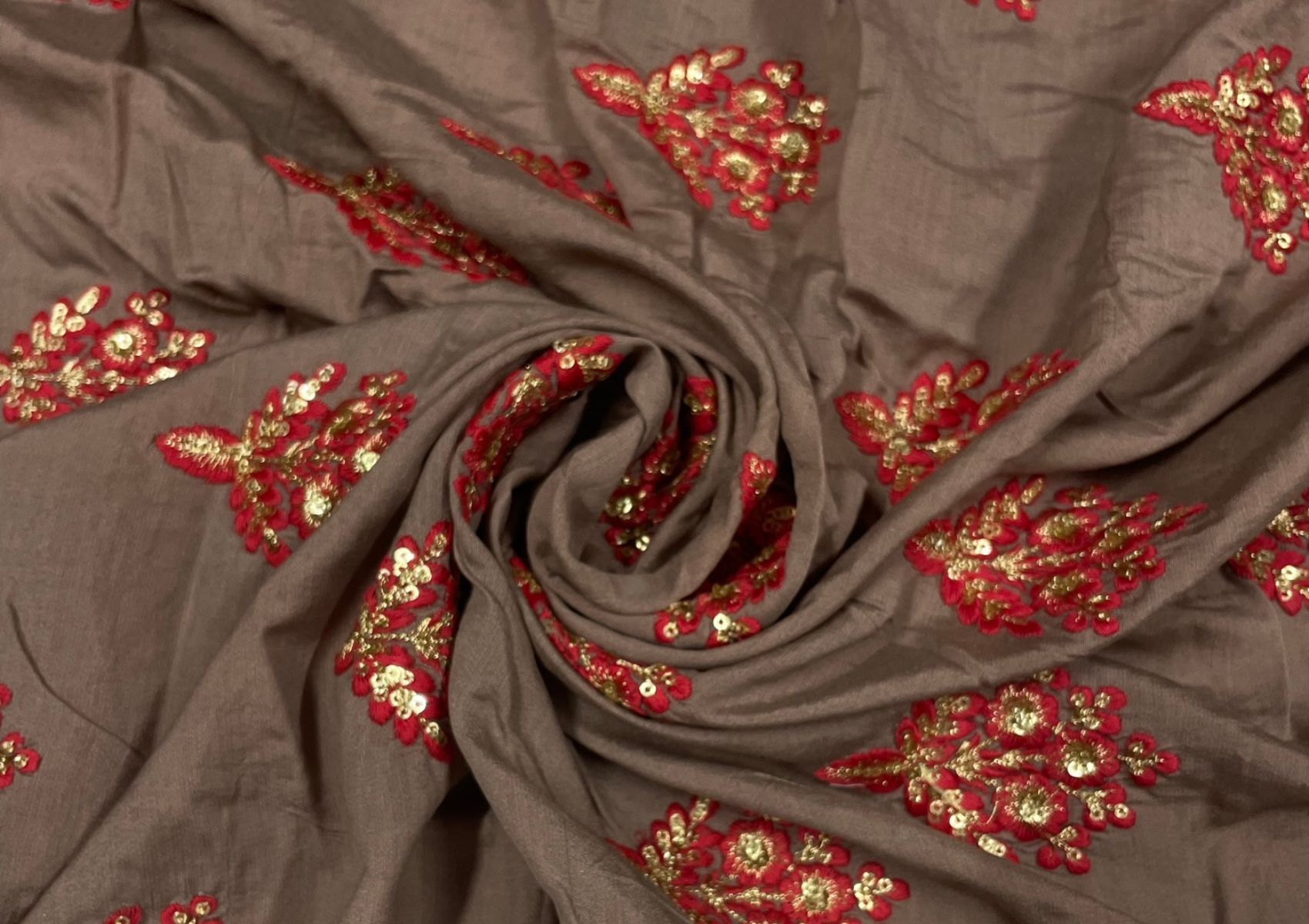 Embroidered Cotton Satin