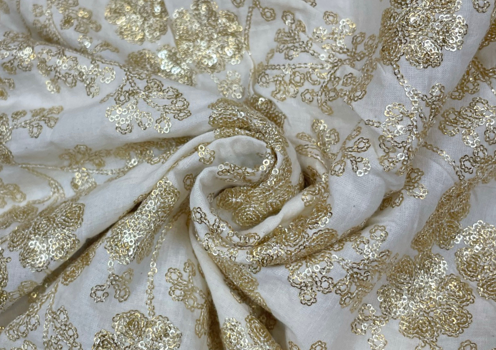 Dyeable Embroidered Cotton Fabric