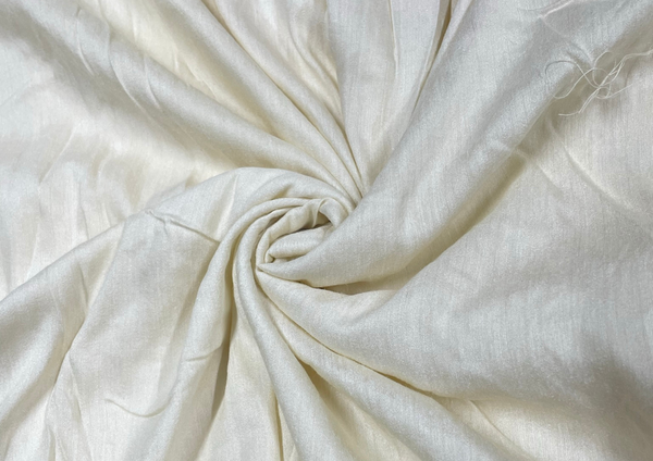 Off White Plain Pure Monga Silk Fabric
