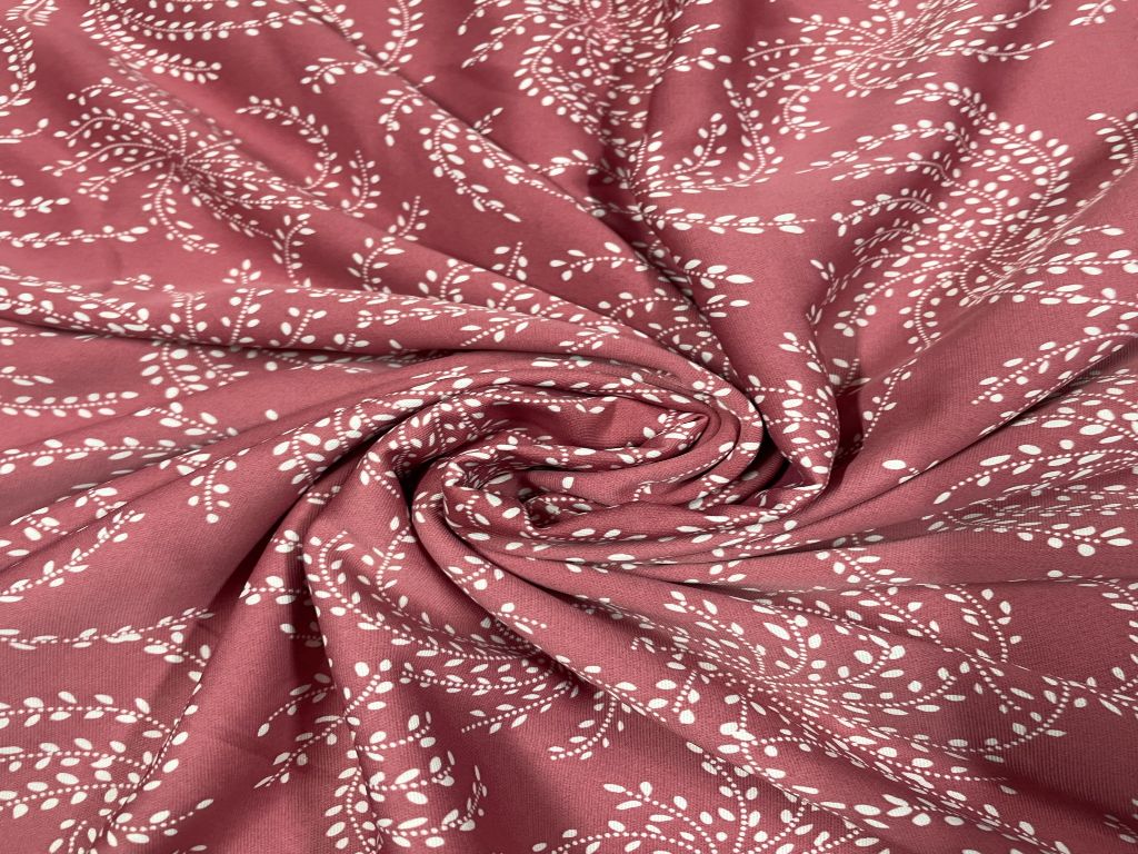 Pink Floral Printed Crepe Fabric - Kapda Shop