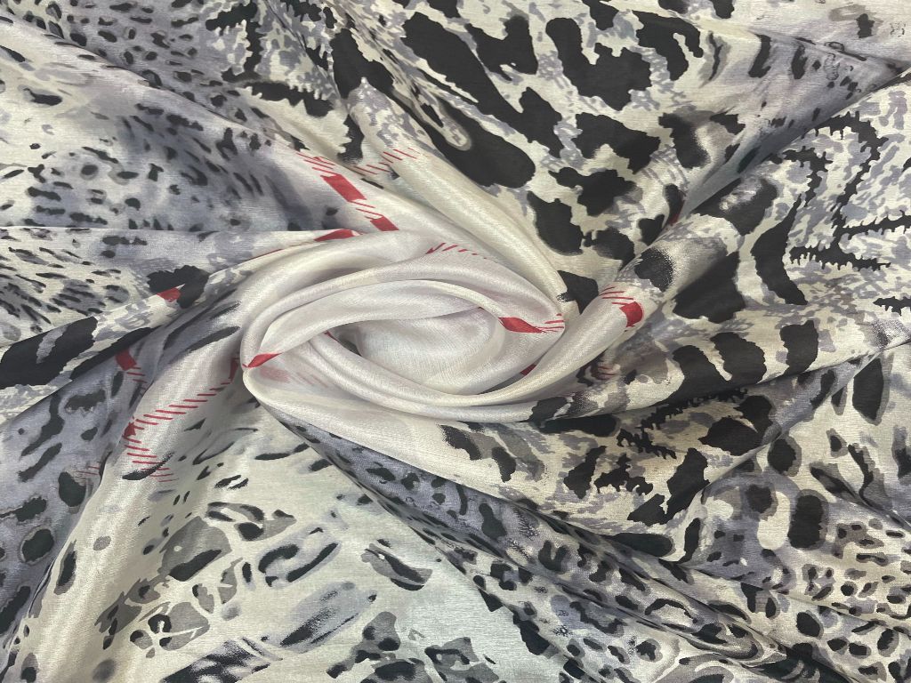 Multicolor Abstract Imported Silk Fabric - Kapda Shop