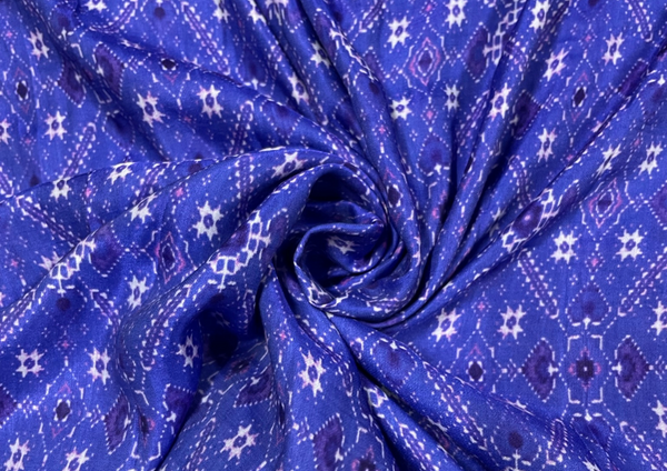 Purple Abstract Printed Pure Cotton Silk Fabric