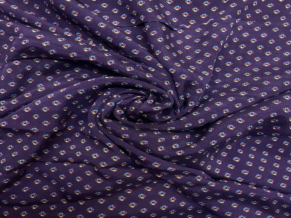 Dark Purple Traditional Chiffon Fabric - Kapda Shop