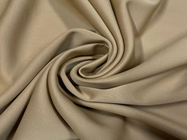 Beige Plain Zara Lycra Fabric