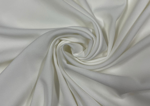 White Moss Crepe Plains Fabric