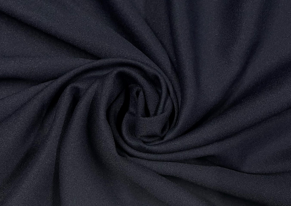 Dark Navy Blue Plain Moss Crepe Fabric