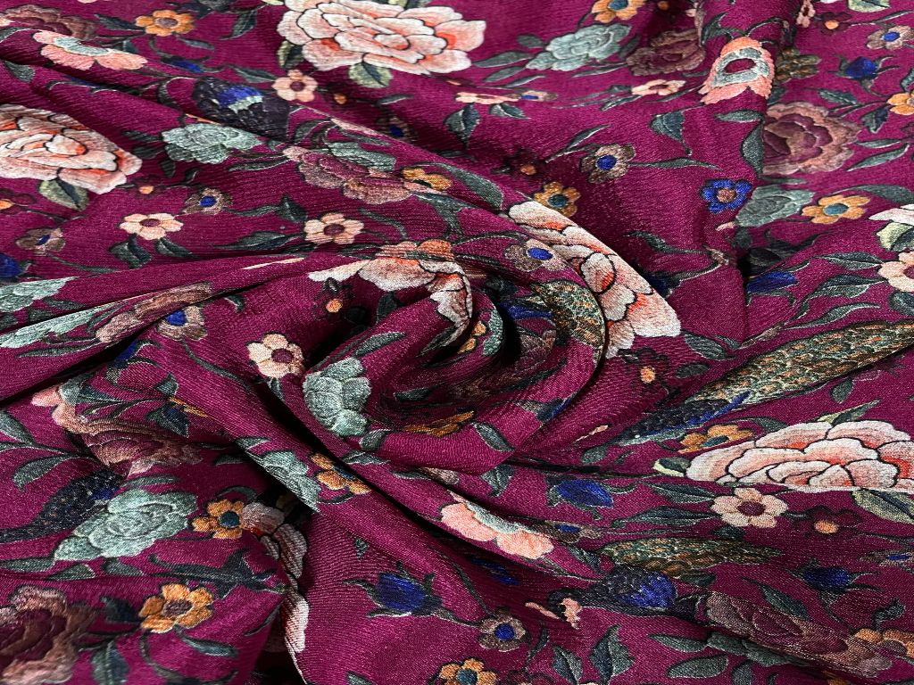 Multicolor Floral Chiffon Fabric - Kapda Shop