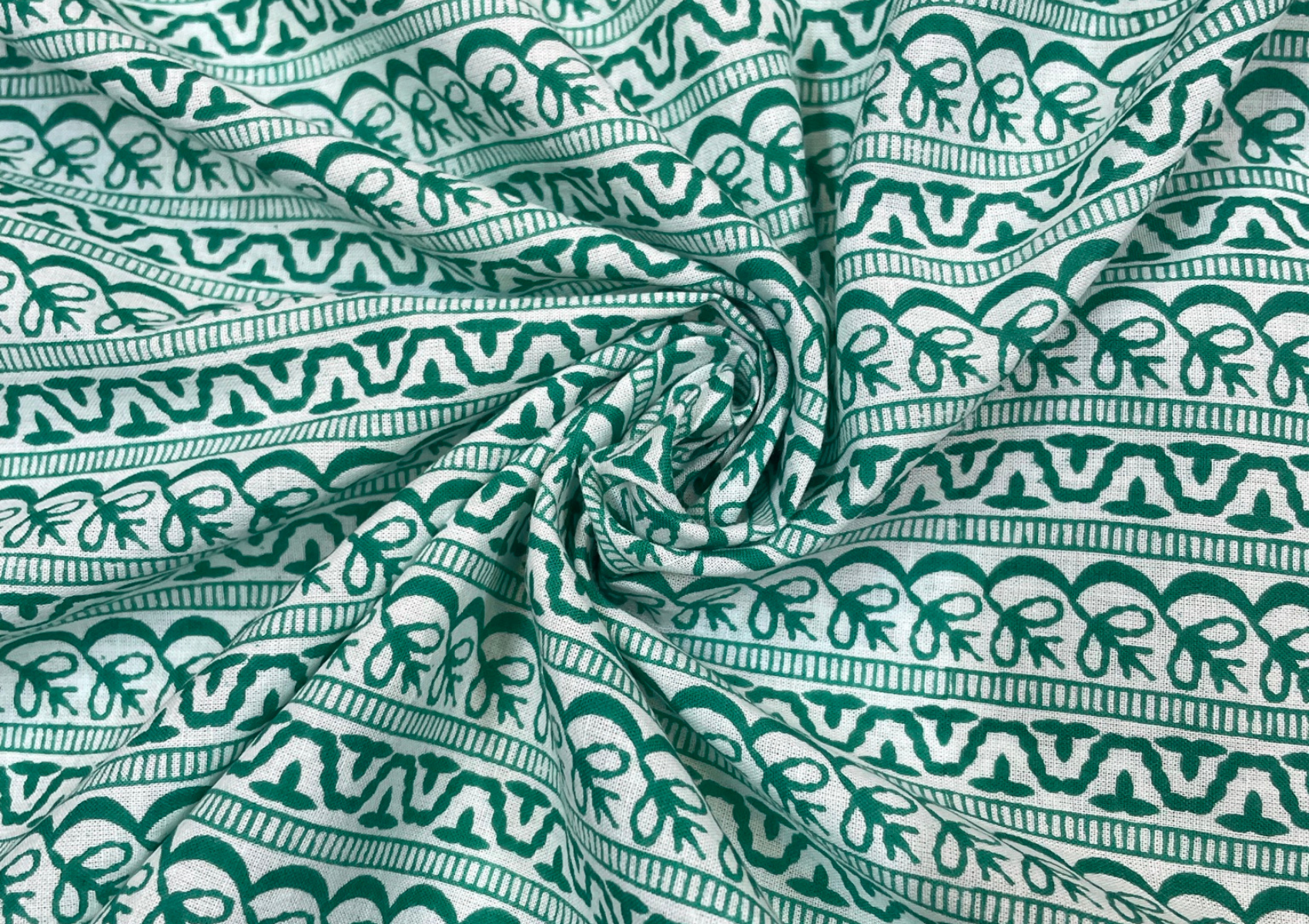 Green Abstract Cotton Cambric Print Fabric - Kapda Shop