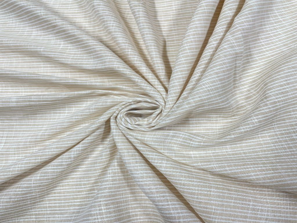 Yarn Dyed Cotton Beige Stripes - Kapda Shop