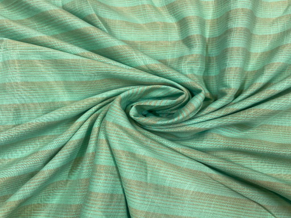 Yarn Dyed Cotton Green Stripes - Kapda Shop