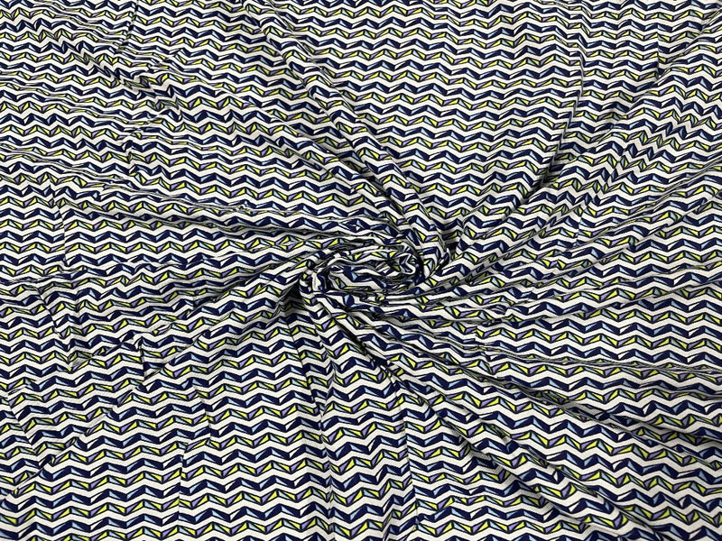 Multicolour Chevron Viscose Rayon Fabric