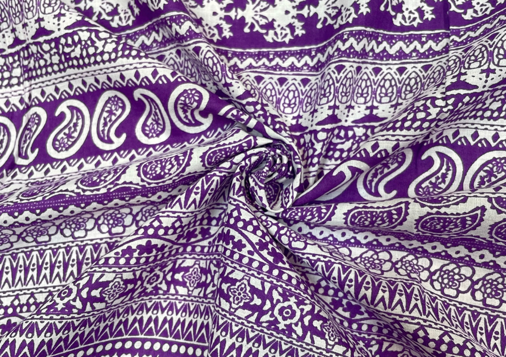 Purple Traditional Cotton Cambric Print Fabric - Kapda Shop