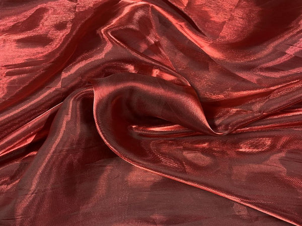 Maroon Polyester Tissue Fabric