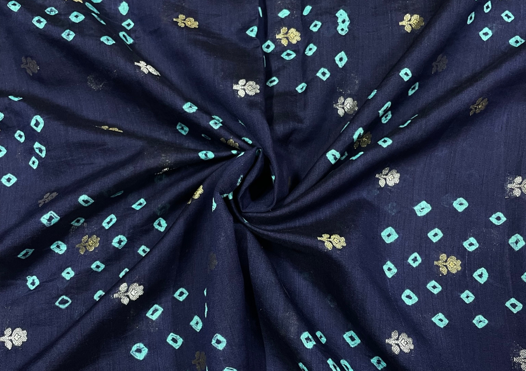 Navy Blue Chenia Silk Fabric - Kapda Shop