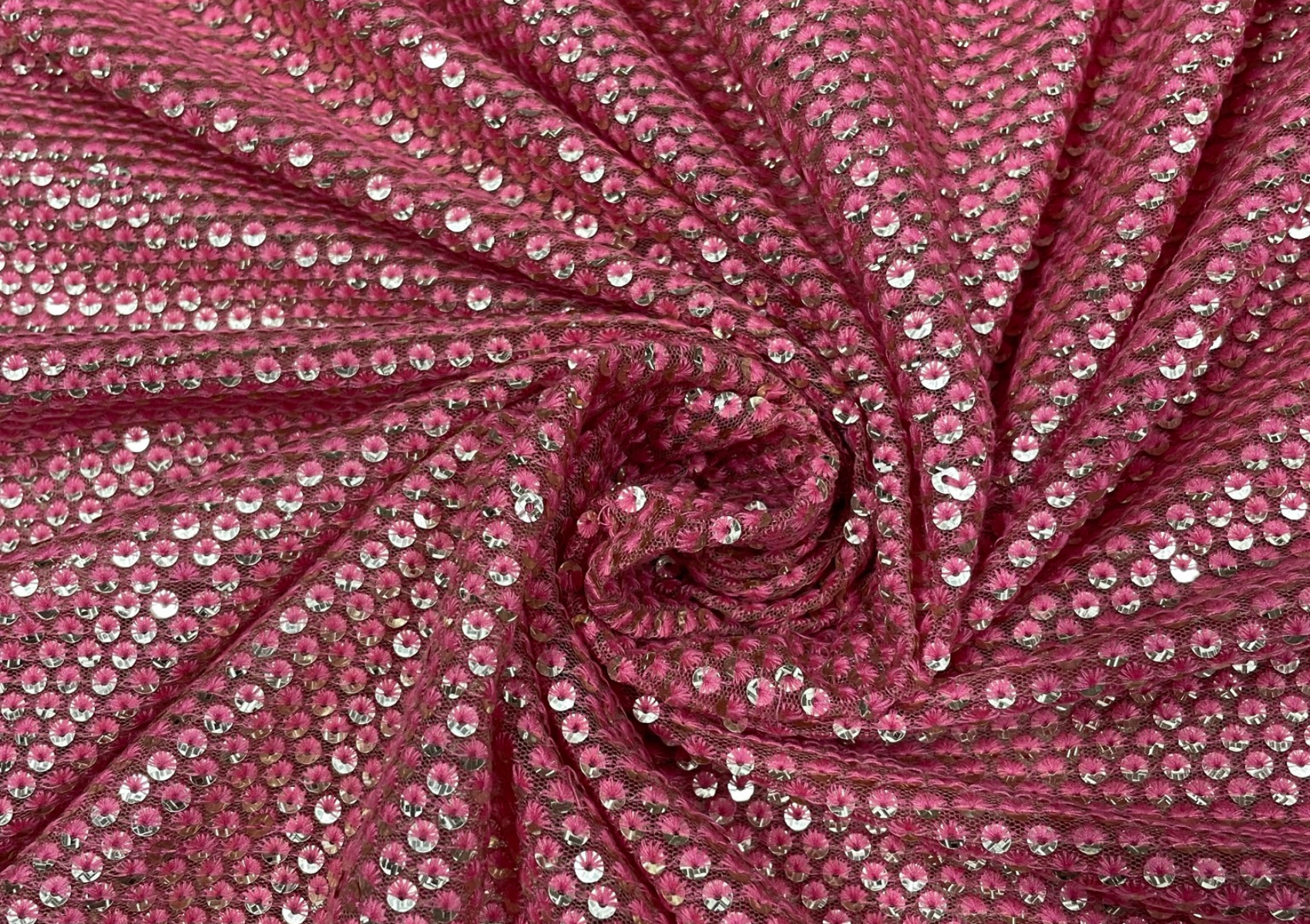 Geometric Sequins Embroidered Net Fabric