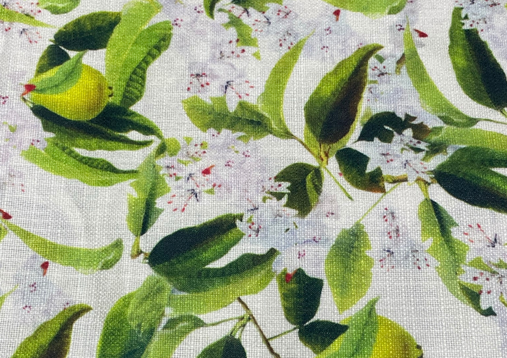 Imported Cotton Matty White Green Floral - Kapda Shop