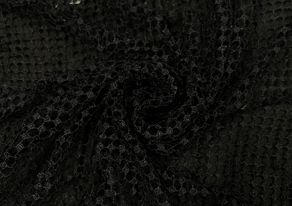 Black Abstract Net Fabric