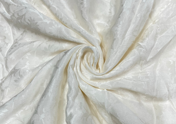 White Floral Dyeable Pure Chiffon Fabric