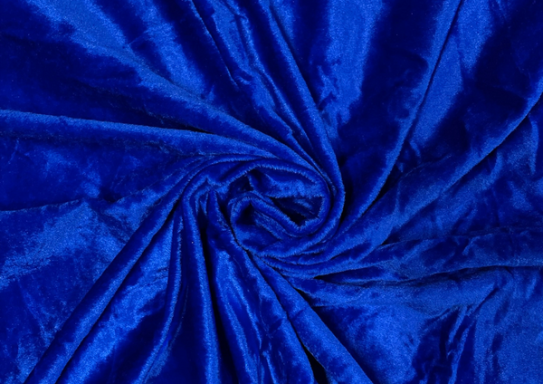 Royal Blue Cotton Plains Lycra Velvet Fabric