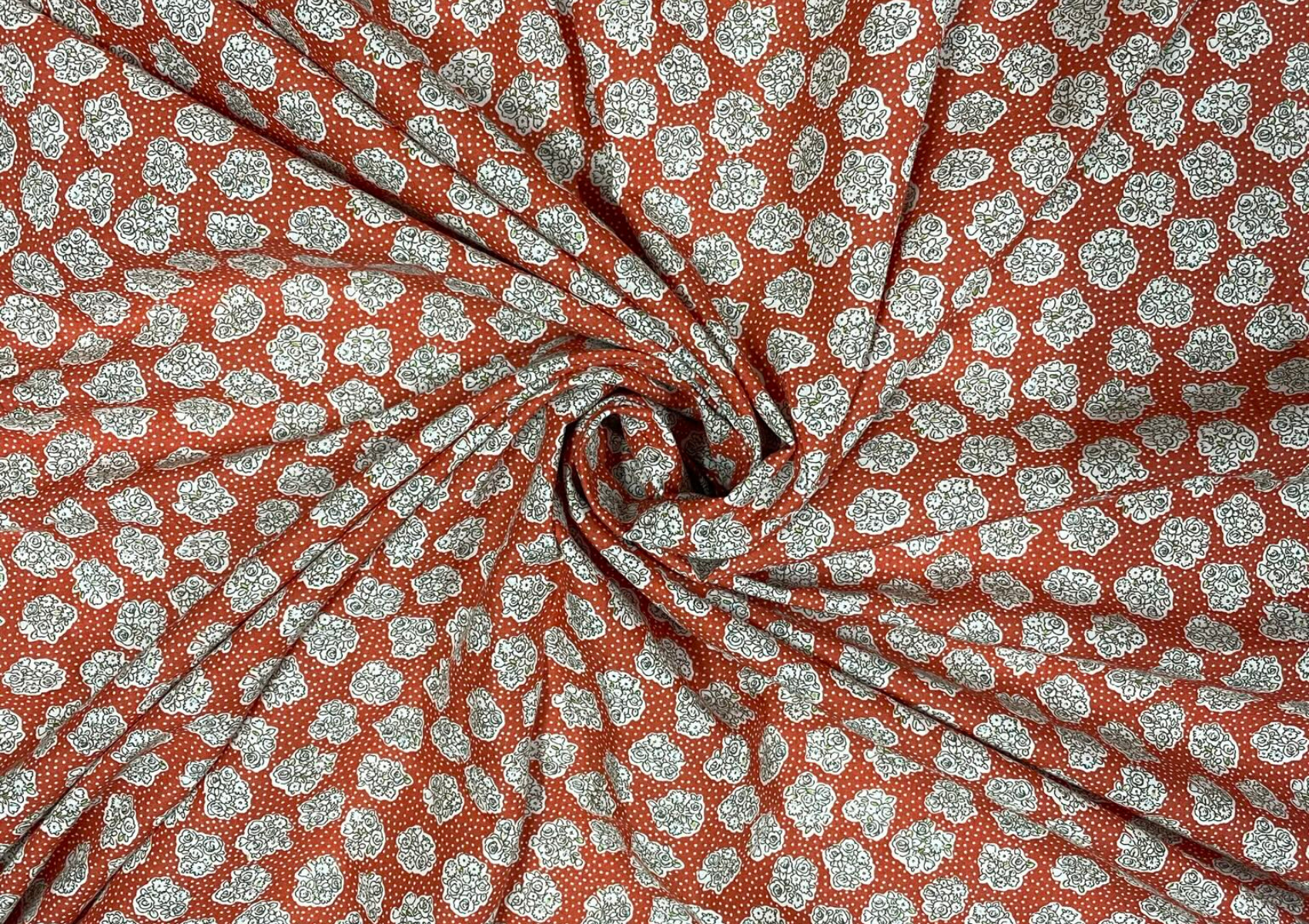 Multicolor Floral Cotton Cambric Fabric - Kapda Shop