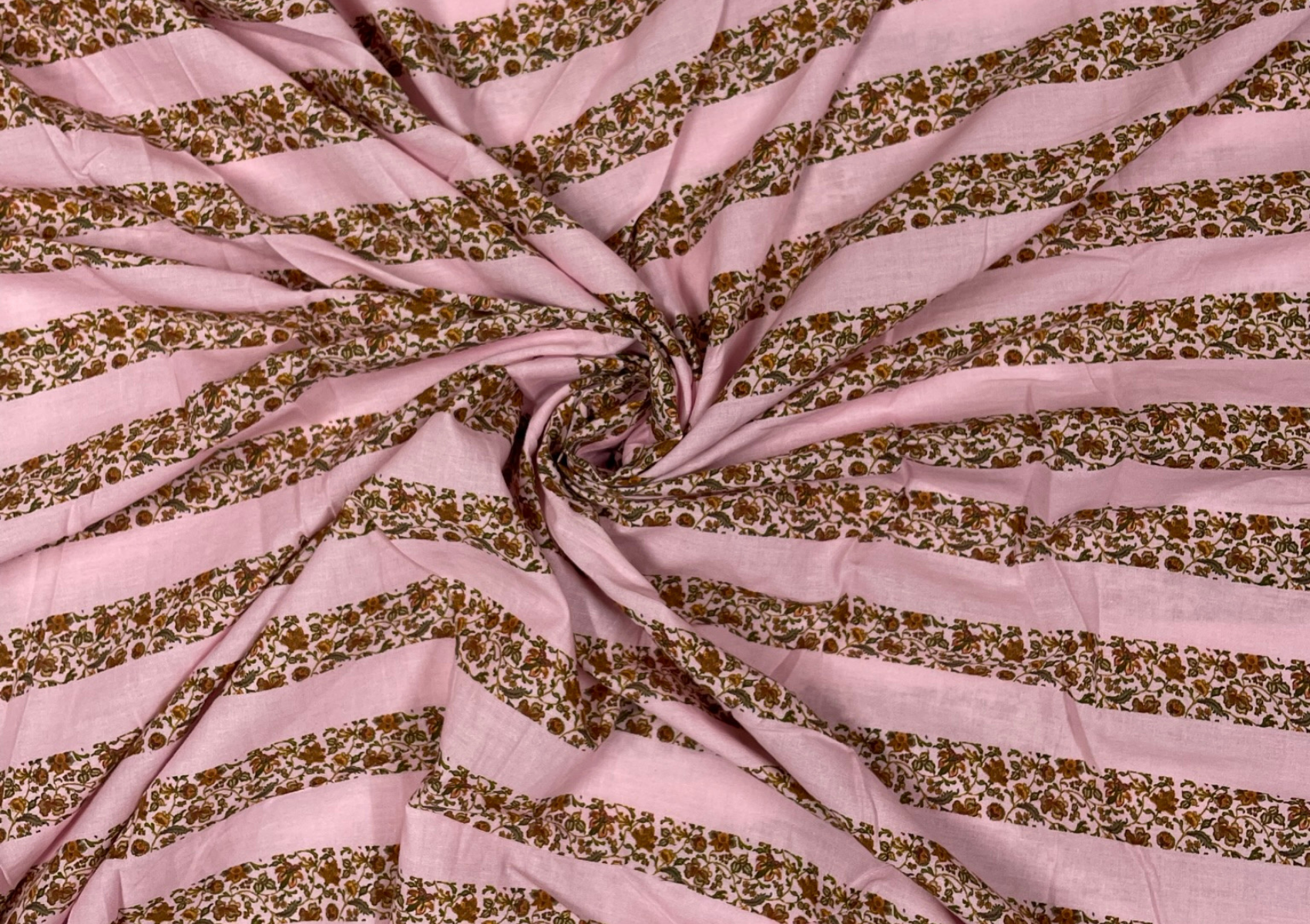 Pink Stripes Cotton Cambric Fabric - Kapda Shop