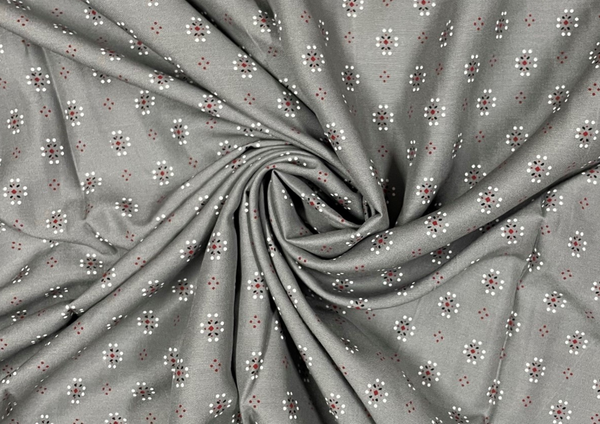 Light Grey Floral Cotton Fabric