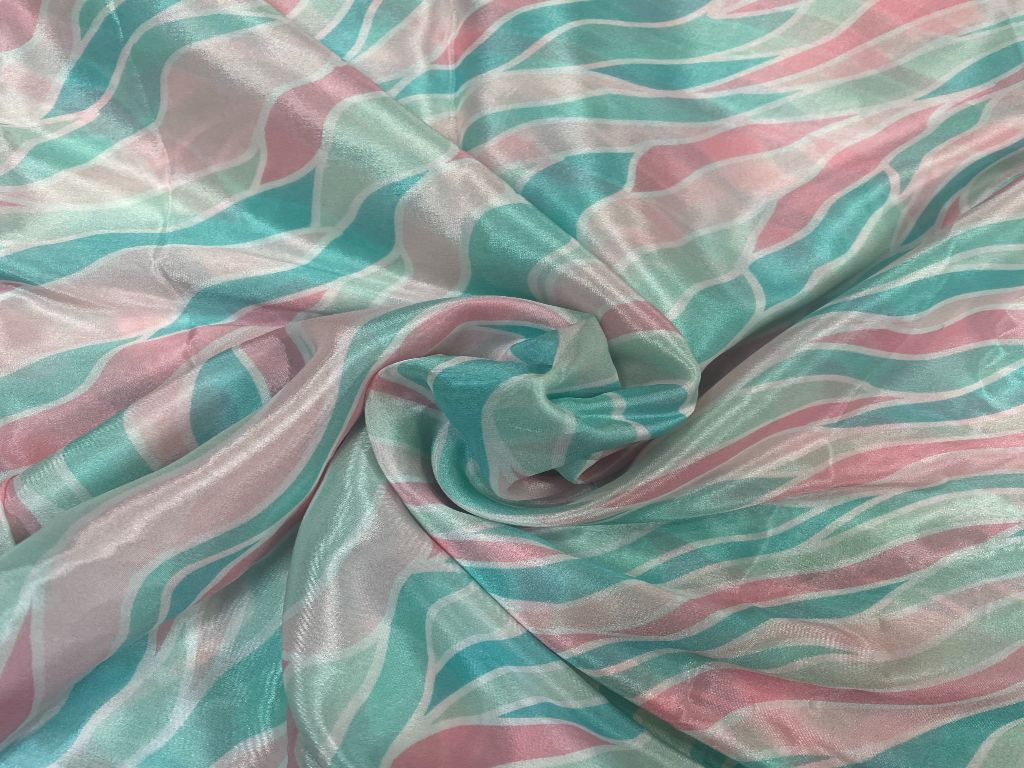 Multicolor Abstract Chiffon Fabric - Kapda Shop