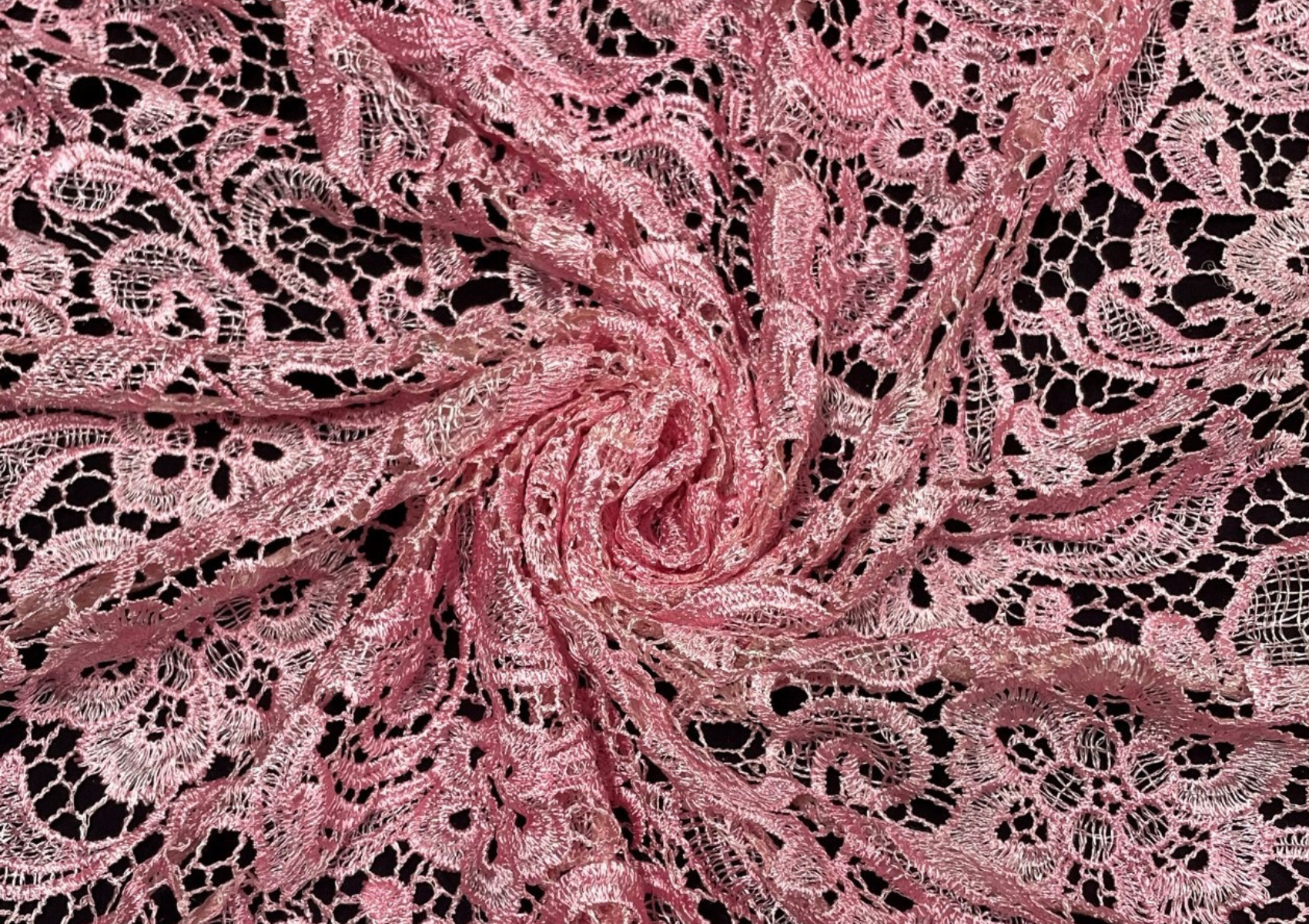 Light Pink Floral Embroidered Net Fabric - Kapda Shop