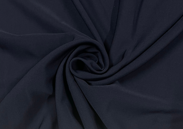 Navy Blue Plain Banana Crepe Fabric