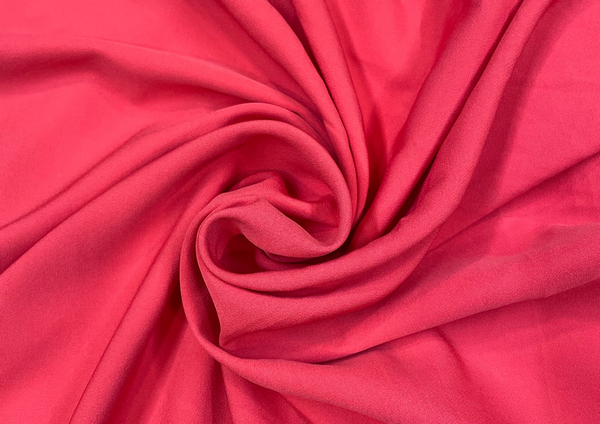 Hot Pink Plain Banana Crepe Fabric