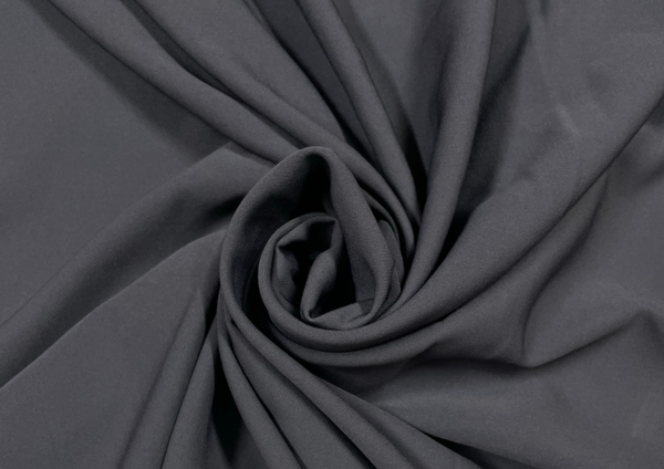 Dark Grey Plain Banana Crepe Fabric