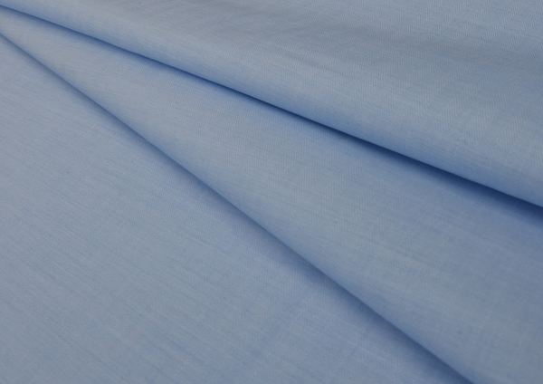 Cotton Powder Blue Herrringbone Textured Print