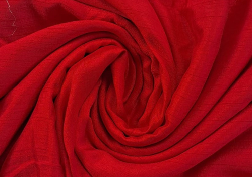 Red Plain Silk Fabric