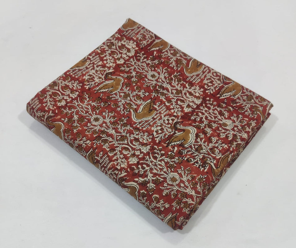 Red Floral Pure Cotton Fabric