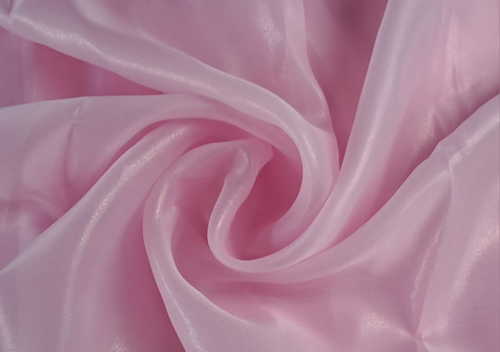 Baby Pink Plain Shimmer Organza Fabric
