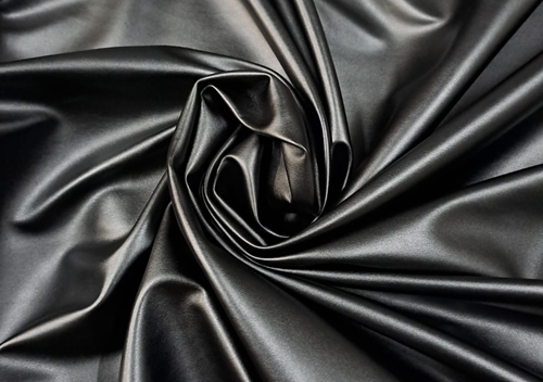 Black Plain Leather Brush Fabric