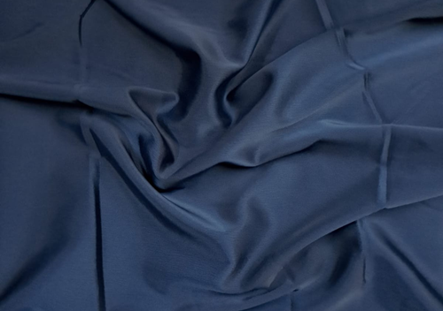 Teal Blue Plain Crepe Satin Fabric