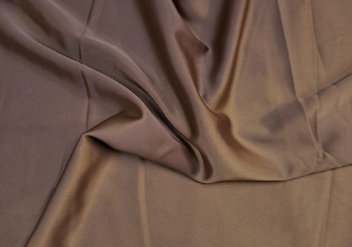 Brown Plain Crepe Satin Fabric