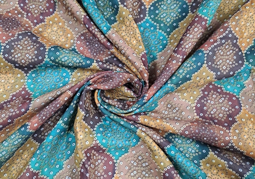 Multicolor Traditional Printed Semi Pashmina Fabric