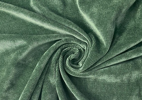 Bottle Green Plain Pleated Corduroy Fabric